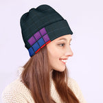 Colorful Block Puzzle Video Game Print Beanie