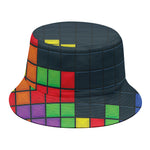 Colorful Block Puzzle Video Game Print Bucket Hat