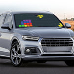 Colorful Block Puzzle Video Game Print Car Windshield Sun Shade