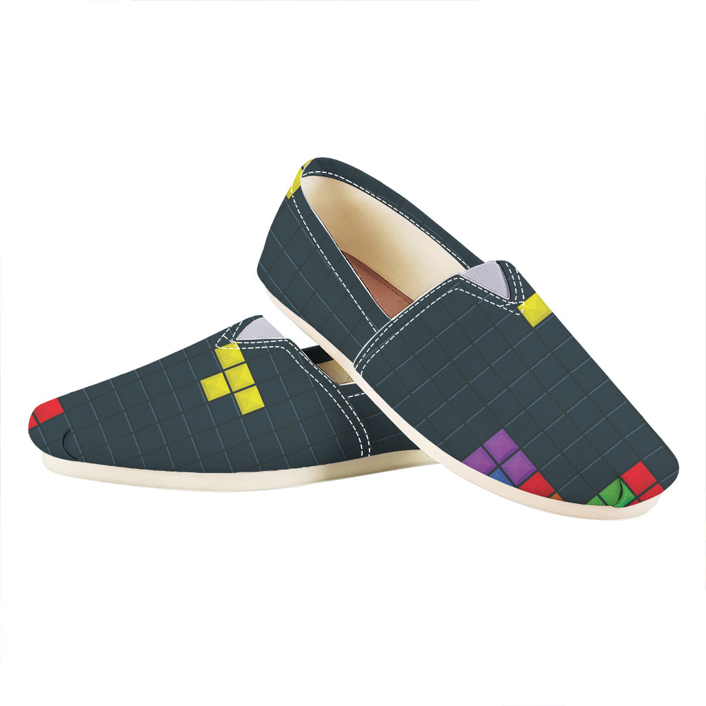 Colorful Block Puzzle Video Game Print Casual Shoes