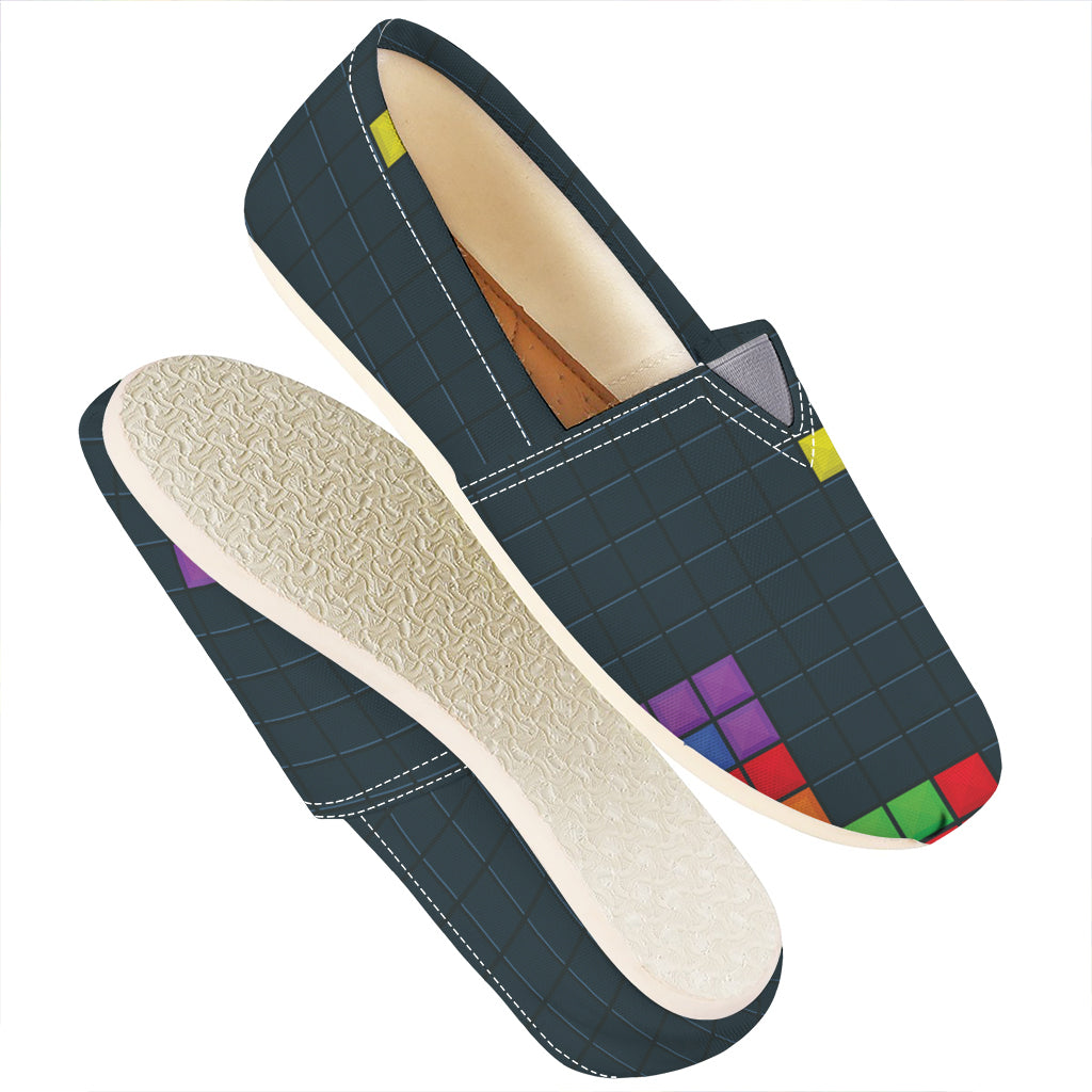 Colorful Block Puzzle Video Game Print Casual Shoes