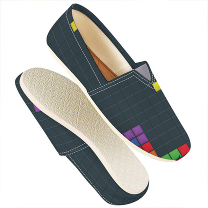 Colorful Block Puzzle Video Game Print Casual Shoes
