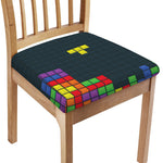 Colorful Block Puzzle Video Game Print Chair Cushion Cover