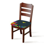 Colorful Block Puzzle Video Game Print Chair Cushion Cover