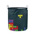 Colorful Block Puzzle Video Game Print Collapsible Laundry Basket