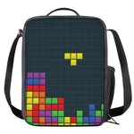 Colorful Block Puzzle Video Game Print Crossbody Lunch Bag