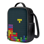 Colorful Block Puzzle Video Game Print Crossbody Lunch Bag