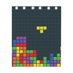 Colorful Block Puzzle Video Game Print Curtain