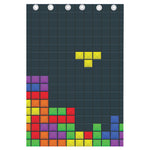 Colorful Block Puzzle Video Game Print Curtain