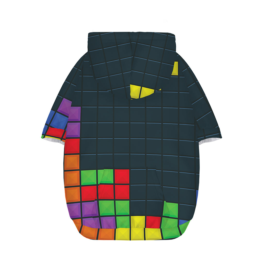 Colorful Block Puzzle Video Game Print Dog Zip Up Hoodie