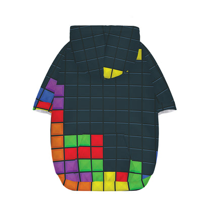 Colorful Block Puzzle Video Game Print Dog Zip Up Hoodie