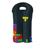 Colorful Block Puzzle Video Game Print Double Neoprene Wine Tote