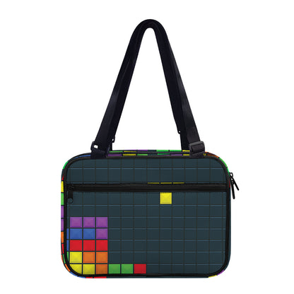 Colorful Block Puzzle Video Game Print Double Strap Bible Bag