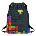 Colorful Block Puzzle Video Game Print Drawstring Backpack