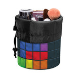 Colorful Block Puzzle Video Game Print Drawstring Makeup Bag
