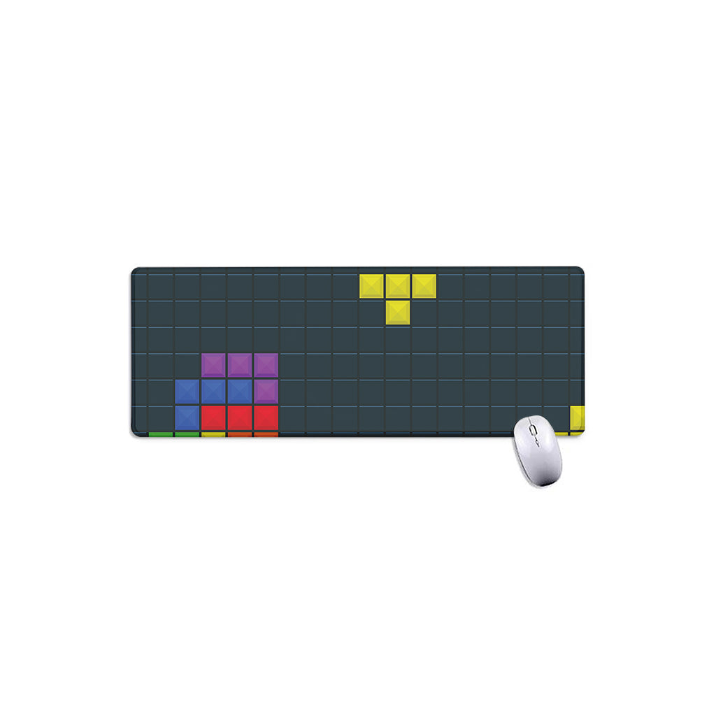 Colorful Block Puzzle Video Game Print Extended Mouse Pad