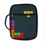 Colorful Block Puzzle Video Game Print Front Pocket Bible Bag