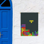 Colorful Block Puzzle Video Game Print Garden Flag