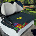 Colorful Block Puzzle Video Game Print Golf Cart Seat Cover