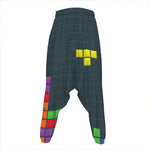 Colorful Block Puzzle Video Game Print Hammer Pants