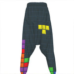Colorful Block Puzzle Video Game Print Hammer Pants