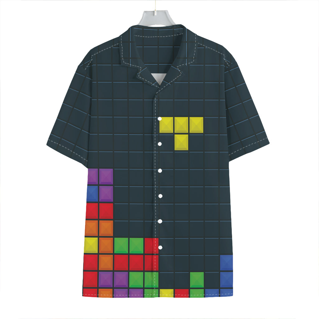 Colorful Block Puzzle Video Game Print Hawaiian Shirt