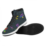Colorful Block Puzzle Video Game Print High Top Leather Sneakers