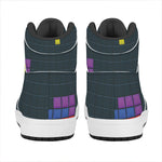 Colorful Block Puzzle Video Game Print High Top Leather Sneakers