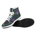 Colorful Block Puzzle Video Game Print High Top Leather Sneakers