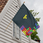 Colorful Block Puzzle Video Game Print House Flag