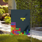 Colorful Block Puzzle Video Game Print House Flag