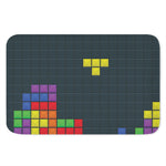 Colorful Block Puzzle Video Game Print Indoor Door Mat
