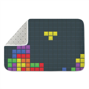 Colorful Block Puzzle Video Game Print Indoor Door Mat