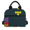 Colorful Block Puzzle Video Game Print Insulated Lunch Bag