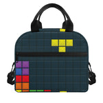Colorful Block Puzzle Video Game Print Insulated Lunch Bag