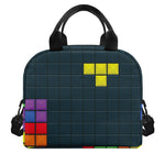 Colorful Block Puzzle Video Game Print Insulated Lunch Bag