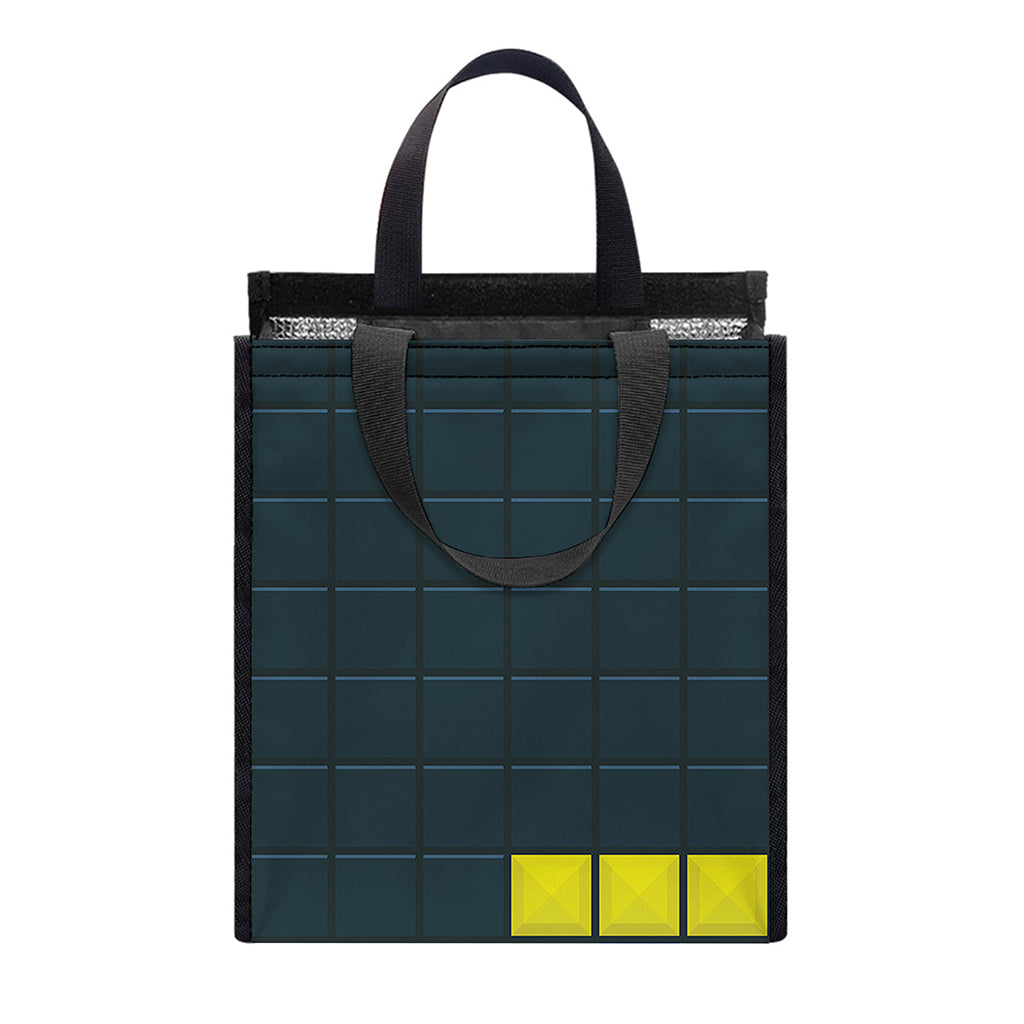 Colorful Block Puzzle Video Game Print Insulated Lunch Tote