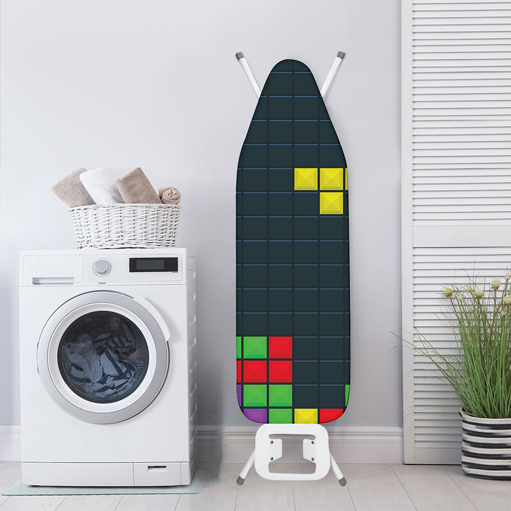 Colorful Block Puzzle Video Game Print Ironing Board Cover
