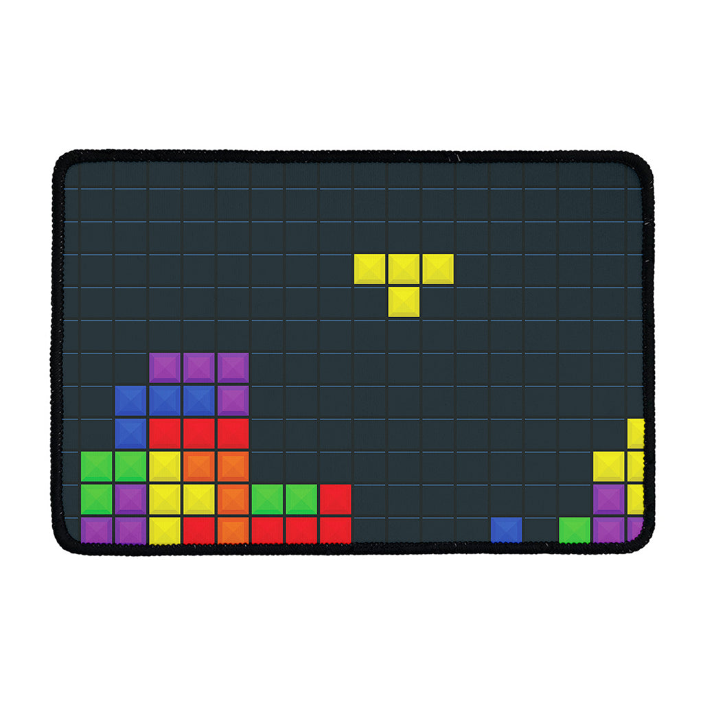 Colorful Block Puzzle Video Game Print Kitchen Mat