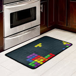 Colorful Block Puzzle Video Game Print Kitchen Mat