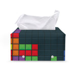 Colorful Block Puzzle Video Game Print Leather Tissue Box Cover