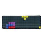 Colorful Block Puzzle Video Game Print Long Kitchen Mat