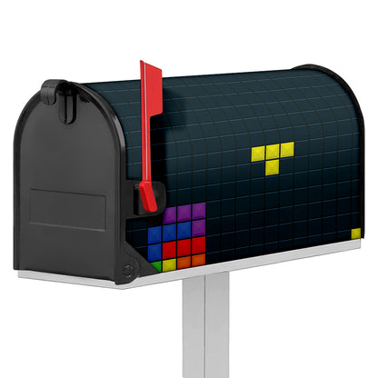 Colorful Block Puzzle Video Game Print Mailbox Cover