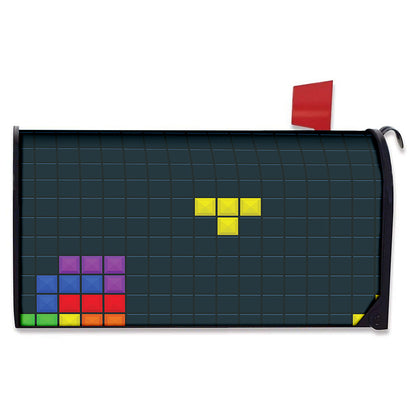 Colorful Block Puzzle Video Game Print Mailbox Cover