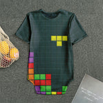 Colorful Block Puzzle Video Game Print Men's Bodysuit