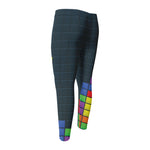 Colorful Block Puzzle Video Game Print Men's Compression Pants