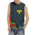 Colorful Block Puzzle Video Game Print Men's Fitness Tank Top
