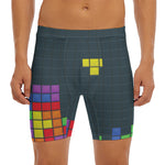 Colorful Block Puzzle Video Game Print Men's Long Boxer Briefs