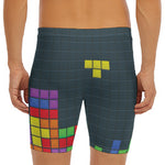 Colorful Block Puzzle Video Game Print Men's Long Boxer Briefs