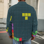 Colorful Block Puzzle Video Game Print Men's Shirt Jacket